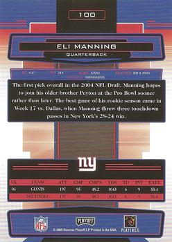 2005 Playoff Absolute Memorabilia - Retail #100 Eli Manning Back