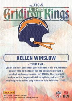 2023 Donruss - All-Time Gridiron Kings #ATG-5 Kellen Winslow Back