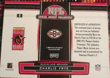2005 Playoff Absolute Memorabilia - Rookie Jerseys #9 Charlie Frye Back