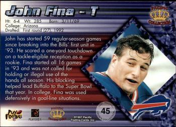 1997 Pacific Crown Collection #45 John Fina Back