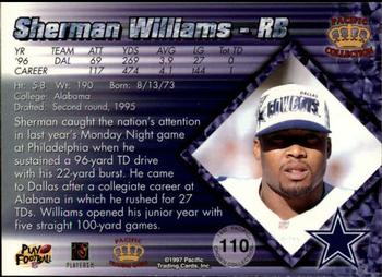 1997 Pacific Crown Collection #110 Sherman Williams Back