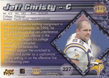 1997 Pacific Crown Collection #227 Jeff Christy Back