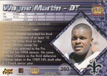 1997 Pacific Crown Collection #260 Wayne Martin Back
