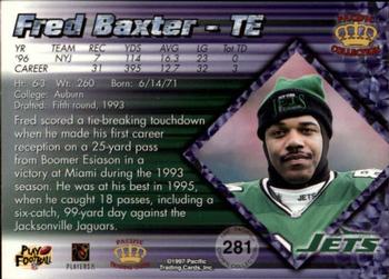 1997 Pacific Crown Collection #281 Fred Baxter Back