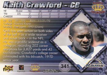 1997 Pacific Crown Collection #341 Keith Crawford Back