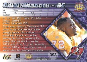 1997 Pacific Crown Collection #393 Chidi Ahanotu Back