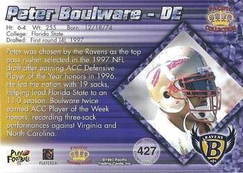 1997 Pacific Crown Collection #427 Peter Boulware Back