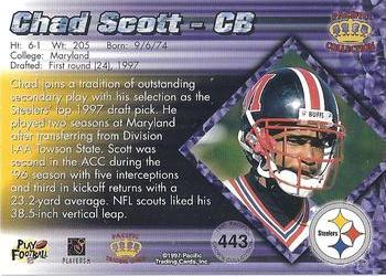 1997 Pacific Crown Collection #443 Chad Scott Back