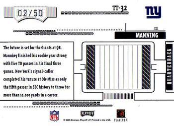 2005 Playoff Absolute Memorabilia - Tools of the Trade Red Spectrum #TT-32 Eli Manning Back