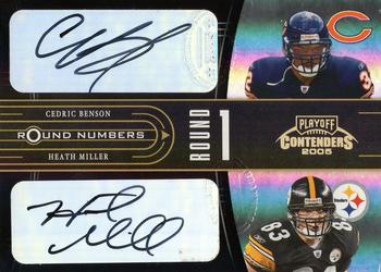 2005 Playoff Contenders - Round Numbers Autographs #RN-5 Cedric Benson / Heath Miller Front