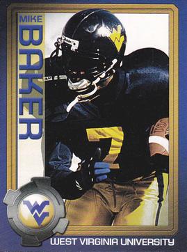 2003 West Virginia Mountaineers Greats Program Cards #NNO Mike Baker Front