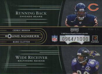 2005 Playoff Contenders - Round Numbers Green #RN-11 Alex Smith / Aaron Rodgers / Cedric Benson / Mark Clayton Back
