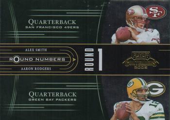2005 Playoff Contenders - Round Numbers Green #RN-11 Alex Smith / Aaron Rodgers / Cedric Benson / Mark Clayton Front