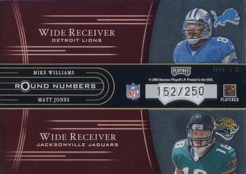 2005 Playoff Contenders - Round Numbers Red #RN-13 Braylon Edwards / Mike Williams / Troy Williamson / Matt Jones Back