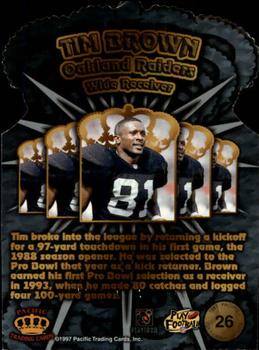 1997 Pacific Crown Collection - Gold Crown Die Cuts #26 Tim Brown Back
