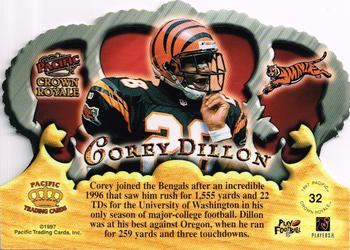 1997 Pacific Crown Royale #32 Corey Dillon Back
