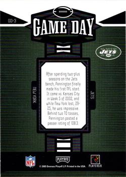 2005 Playoff Honors - Game Day #GD-3 Chad Pennington Back