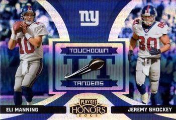 2005 Playoff Honors - Touchdown Tandems Holofoil #TT-15 Eli Manning / Jeremy Shockey Front