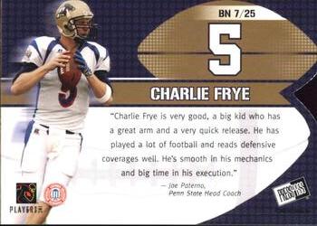 2005 Press Pass - Big Numbers #BN 7 Charlie Frye Back