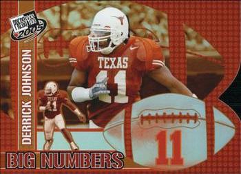 2005 Press Pass - Big Numbers #BN 11 Derrick Johnson Front