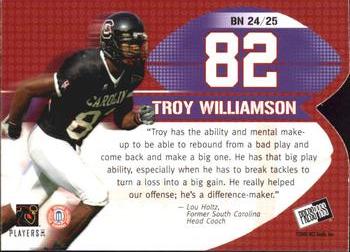 2005 Press Pass - Big Numbers #BN 24 Troy Williamson Back