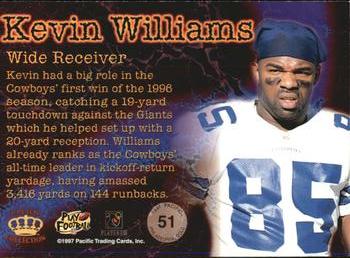 1997 Pacific Philadelphia - Gold #51 Kevin Williams Back