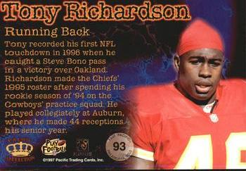 1997 Pacific Philadelphia - Gold #93 Tony Richardson Back
