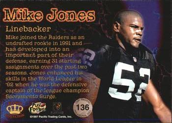 1997 Pacific Philadelphia - Gold #136 Mike Jones Back