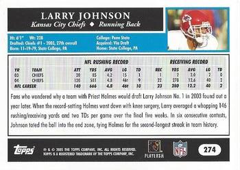 2005 Topps - Black #274 Larry Johnson Back