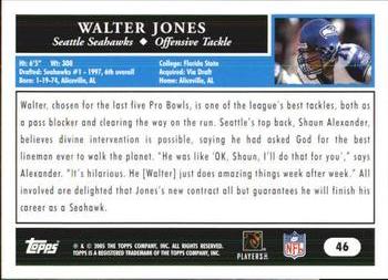 2005 Topps 1st Edition #46 Walter Jones Back