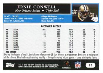 2005 Topps 1st Edition #90 Ernie Conwell Back