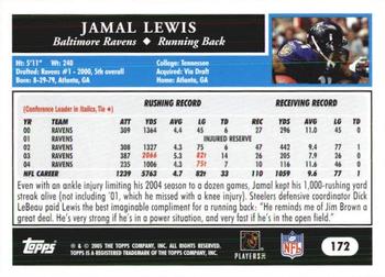 2005 Topps 1st Edition #172 Jamal Lewis Back