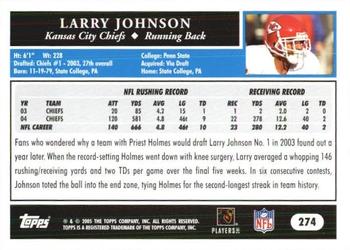 2005 Topps 1st Edition #274 Larry Johnson Back