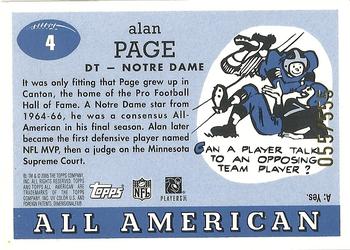 2005 Topps All American - Gold Chrome #4 Alan Page Back