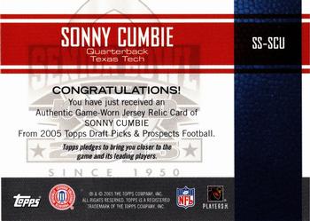 2005 Topps Draft Picks & Prospects - Senior Standout Jersey #SS-SCU Sonny Cumbie Back