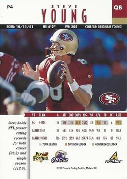 1997 Pinnacle - Artist's Proofs #P4 Steve Young Back
