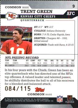 2005 Topps Pristine - Die Cuts #9 Trent Green Back