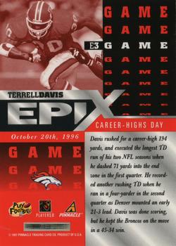 1997 Pinnacle - Epix Orange #E3 Terrell Davis Back