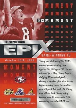 1997 Pinnacle - Epix Orange #E12 Steve Young Back