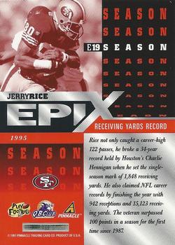 1997 Pinnacle - Epix Orange #E19 Jerry Rice Back