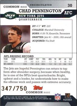 2005 Topps Pristine - Uncirculated #30 Chad Pennington Back