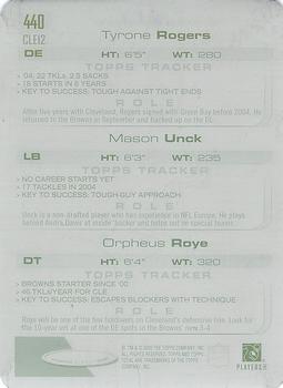 2005 Topps Total - Printing Plates Back Black #440 Tyrone Rogers / Mason Unck / Orpheus Roye Front