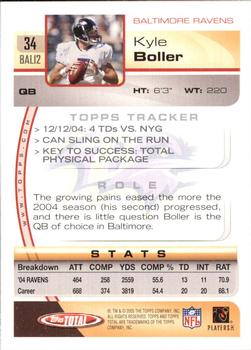 2005 Topps Total - Silver #34 Kyle Boller Back