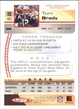 2005 Topps Total - Silver #98 Tom Brady Back