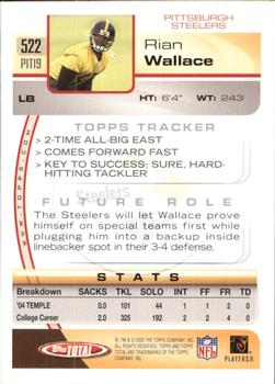 2005 Topps Total - Silver #522 Rian Wallace Back