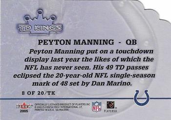2005 Ultra - TD Kings Die Cuts #8/TK Peyton Manning Back