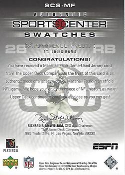 2005 Upper Deck ESPN - SportsCenter Swatches #SCS-MF Marshall Faulk Back