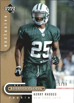 2005 Upper Deck Foundations - Exclusive Gold #198 Kerry Rhodes Front