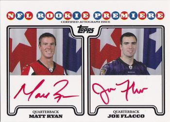 2008 Topps - NFL Rookie Premiere Quad Autographs Red Ink #NNO Matt Ryan / Joe Flacco / Brian Brohm / Chad Henne Front