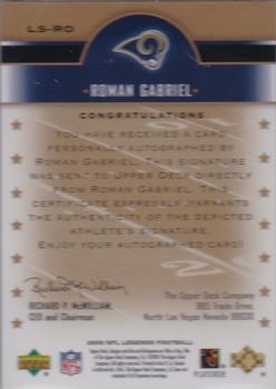 2005 Upper Deck Legends - Legendary Signatures #LS-RO Roman Gabriel Back